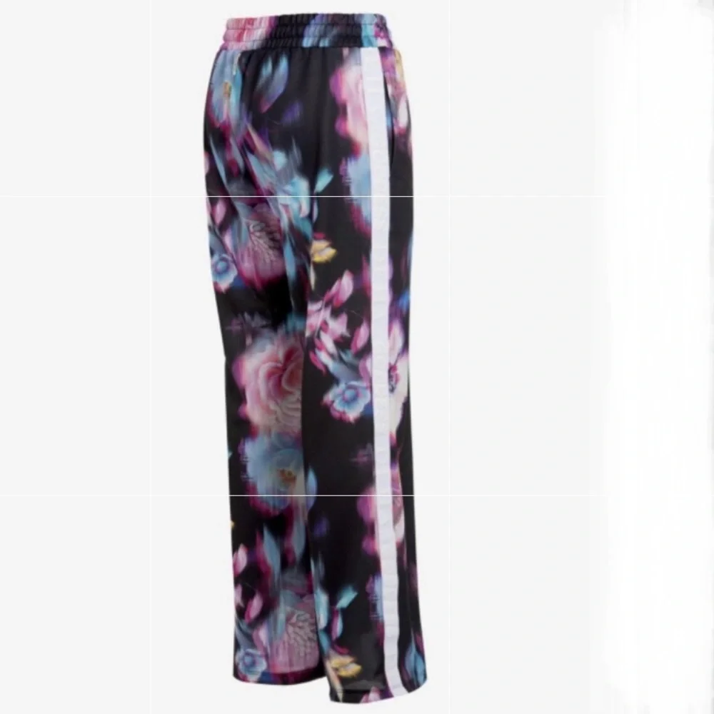 Deha Women's Move Floral Pull On Pants Black/Pink Size M - Picture 9 of 9